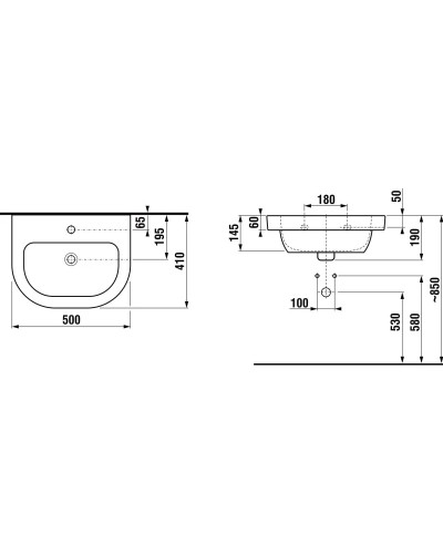 Раковина 50x41 см с декором Jika Baby 8126110001341