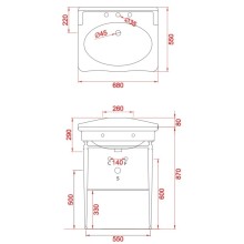 Раковина 68х55 см Artceram Hermitage HEL0020100