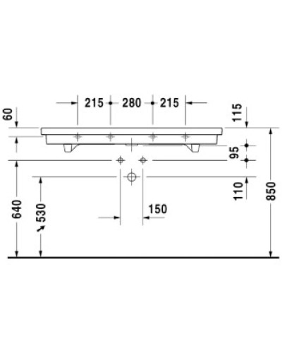Раковина 120х50,5 см Duravit 2nd Floor 0491120000