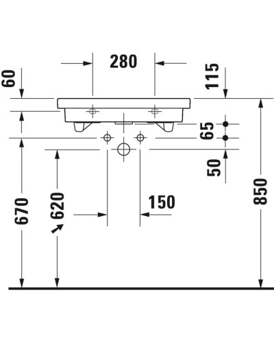 Раковина 60х43 см Duravit 2nd Floor 0491600000