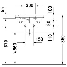 Раковина 50х40 см Duravit 2nd Floor 0790500000