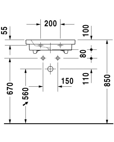 Раковина 50х40 см Duravit 2nd Floor 0790500000