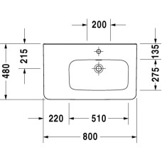 Раковина 80х48 см Duravit DuraStyle 2326800000