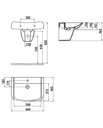 Раковина 66х46,2 см Creavit Bull BL065-00CB00E-0000