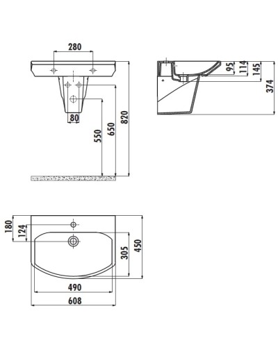 Раковина 60,8х45 см Creavit Sorti SR060-00CB00E-0000