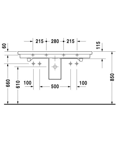 Раковина 120х50,5 см Duravit 2nd Floor 0491120024