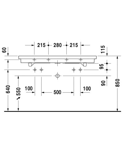 Раковина 120х50,5 см Duravit 2nd Floor 0491120024