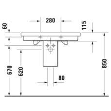 Раковина 80х50 см Duravit 2nd Floor 0491800000