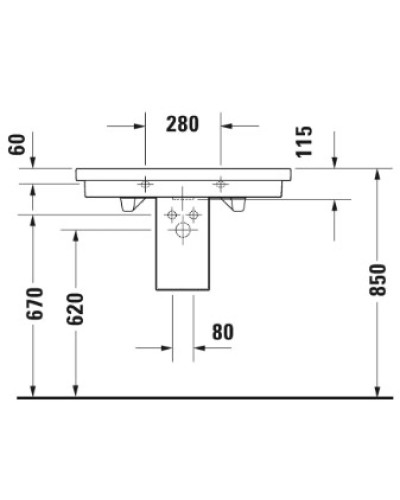 Раковина 80х50 см Duravit 2nd Floor 0491800000
