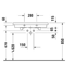 Раковина 80х50 см Duravit 2nd Floor 0491800000