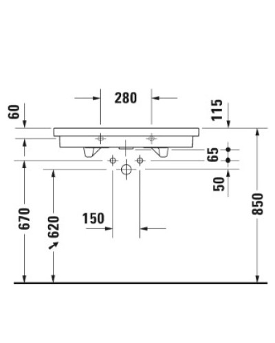 Раковина 80х50 см Duravit 2nd Floor 0491800000