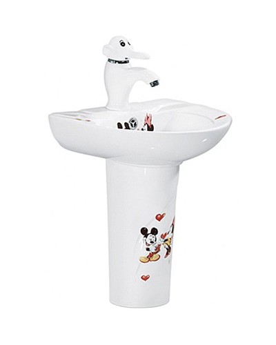 Раковина SantiLine 36 SL-2115 детская Белая с рисунком Микки Маус