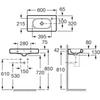 Раковина 60х32 см Roca Meridian 32724T000