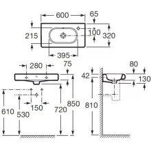 Раковина 60х32 см Roca Meridian 32724T000