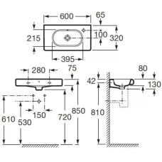 Раковина 60х32 см Roca Meridian 32724T000