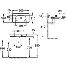 Раковина 60х32 см Roca Meridian 32724X000
