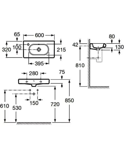 Раковина 60х32 см Roca Meridian 32724X000