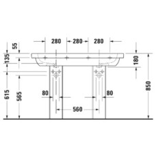 Раковина 120х49 см Duravit D-Code 03481200002