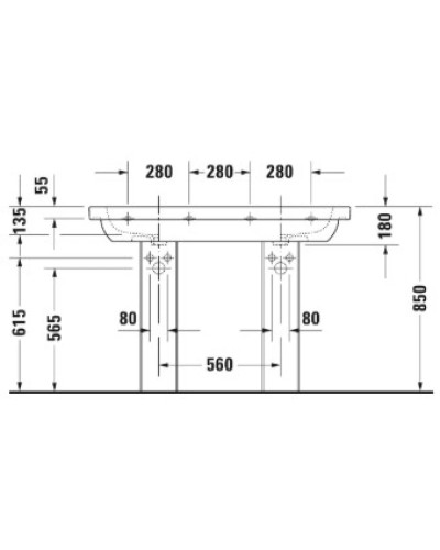 Раковина 120х49 см Duravit D-Code 03481200002