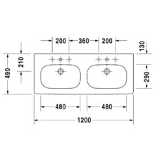 Раковина 120х49 см Duravit D-Code 03481200002