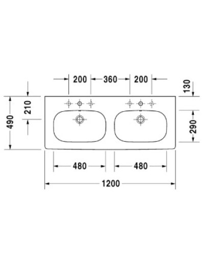 Раковина 120х49 см Duravit D-Code 03481200002