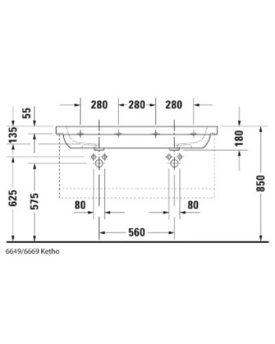 Раковина 120х49 см Duravit D-Code 03481200002