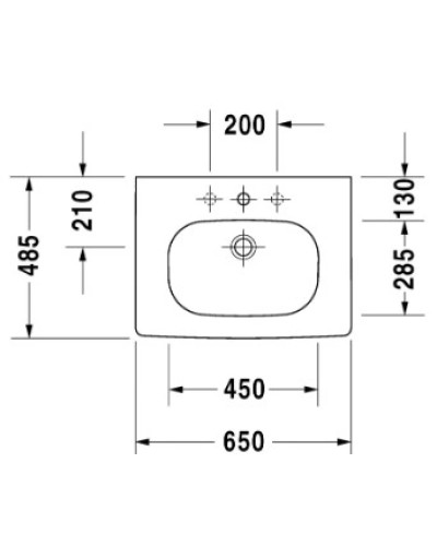 Раковина 65х48,5 см Duravit D-Code 03426500002
