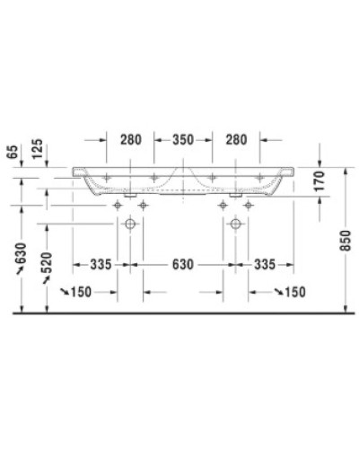 Раковина 130х48 см Duravit DuraStyle 2338130000