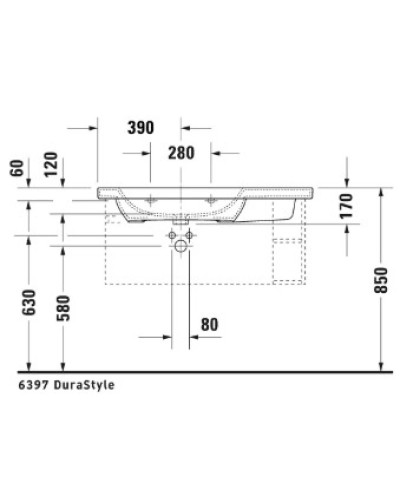 Раковина 100х48 см Duravit DuraStyle 2325100000