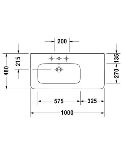 Раковина 100х48 см Duravit DuraStyle 2325100000