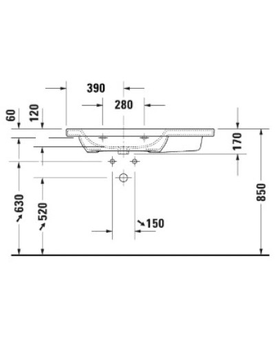 Раковина 100х48 см Duravit DuraStyle 2325100000