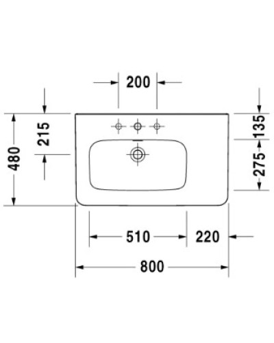 Раковина 80х48 см Duravit DuraStyle 2325800000