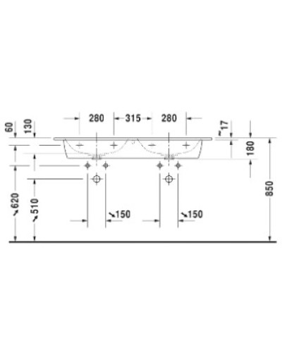 Раковина 130х49 см Duravit ME by Starck 2336130000
