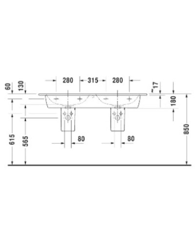 Раковина 130х49 см Duravit ME by Starck 2336130000