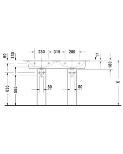 Раковина 130х49 см Duravit ME by Starck 2336130000