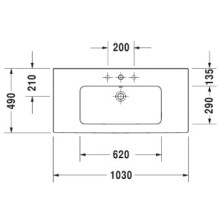 Раковина 103х49 см Duravit ME by Starck 2336100000