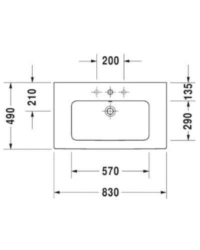 Раковина 83х49 см Duravit ME by Starck 2336830000
