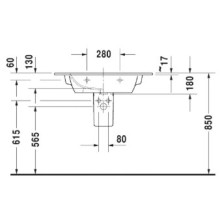 Раковина 83х49 см Duravit ME by Starck 2336830000