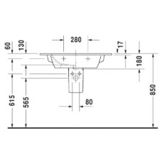 Раковина 83х49 см Duravit ME by Starck 2336830000