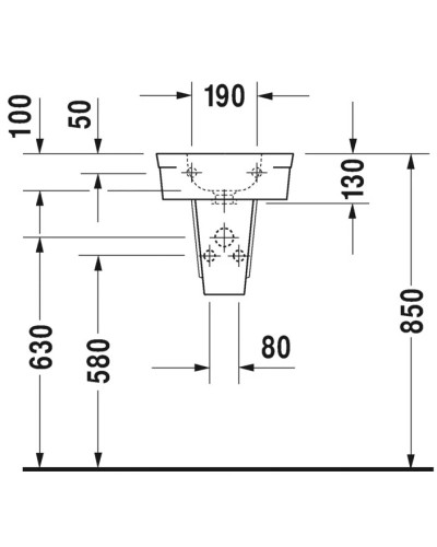 Раковина 38х26 см Duravit Starck 2 0761380009