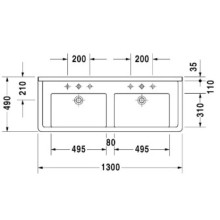 Раковина 130х49 см Duravit Starck 3 0332130000