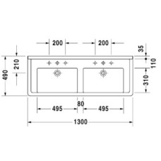 Раковина 130х49 см Duravit Starck 3 0332130000