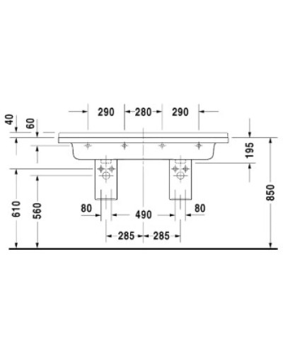 Раковина 130х49 см Duravit Starck 3 0332130000