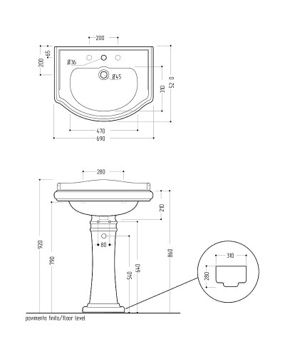 Раковина Migliore Bella 69 20606 Белая