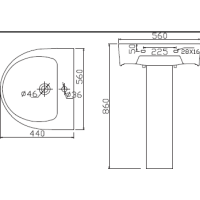 Раковина BelBagno FLAY с полупьедесталом