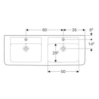 Раковина 130х48 см Geberit Renova Plan 122130000