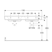 Раковина 130х48 см Geberit Renova Plan 122130000