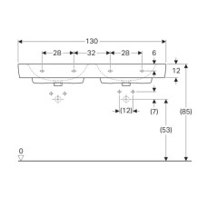 Раковина 130х48 см Geberit Renova Plan 122130000