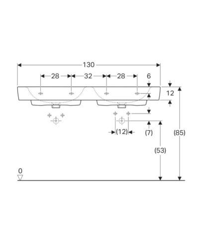 Раковина 130х48 см Geberit Renova Plan 122130000