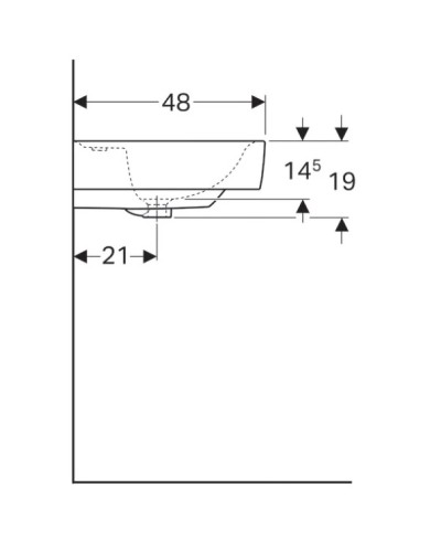 Раковина 130х48 см Geberit Renova Plan 122130000